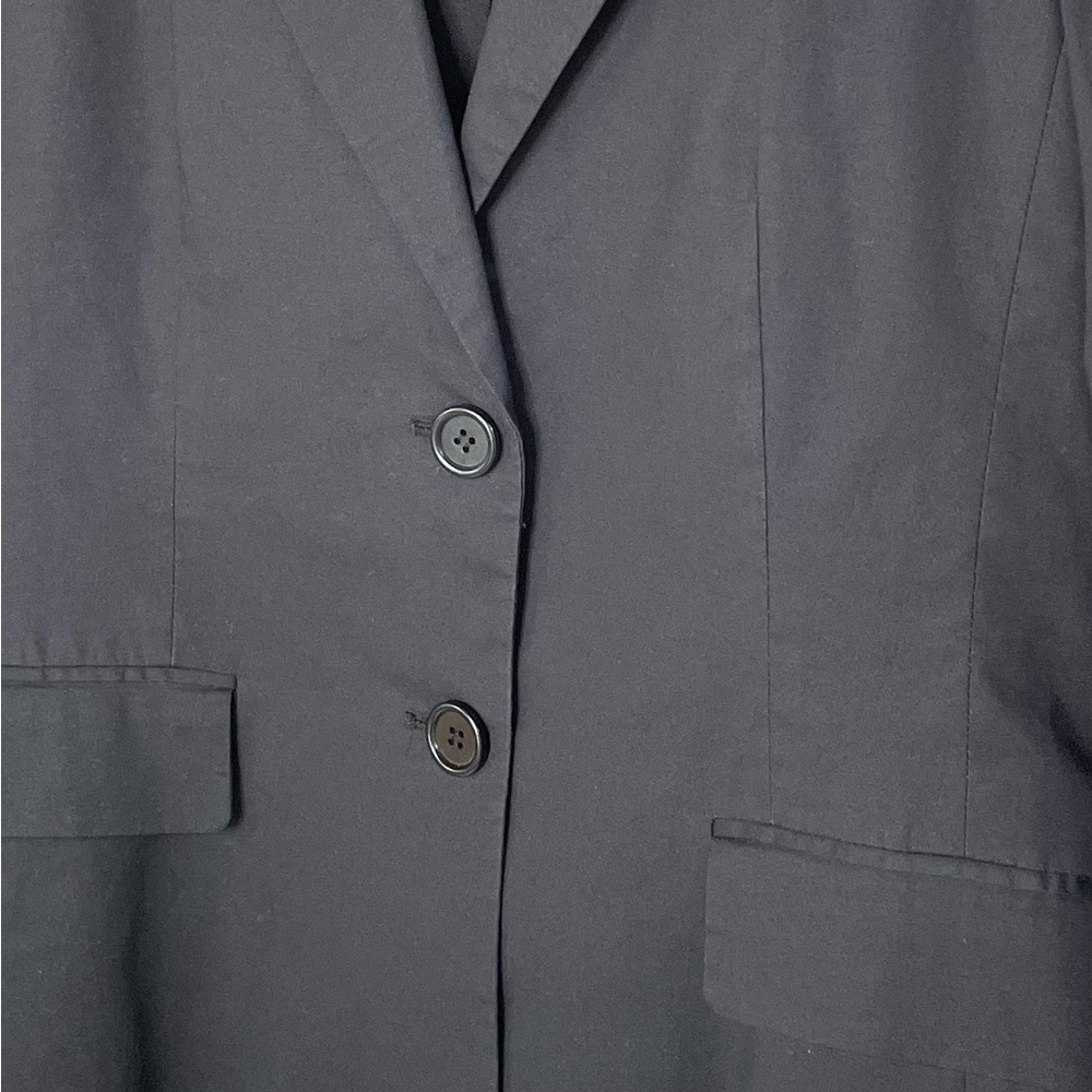 Blazer | Theory Black Single-Breasted Tailored | Minimalist Cotton Classic | 6 - Picture 5 of 14